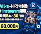 AI動画制作とインスタ運用をまとめて代行します 動画８本＋３０日間の投稿・分析・改善パック イメージ1