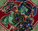 一枚絵制作します 極彩色の塗りが特徴的！感情を表現した一枚絵を制作いたします。 イメージ5