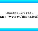 SNSマーケティングの基礎戦略がこれでわかります 無名の個人でも今すぐ使えるSNSマーケティング戦略（基礎編） イメージ1