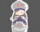 ゆるゆるミニキャラのアイコンを制作します クレヨン調の線画と水彩風の優しい色合いのふわふわイラストです イメージ3