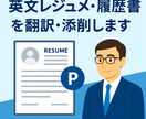 英文レジュメ・履歴書を翻訳・添削します 外資転職に通用する自然な英語に仕上げます イメージ1