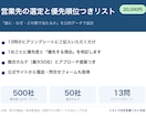 営業先の選定と優先順位付きリストを作ります 「誰に・なぜ・どの順で」当たるかを公的データで設計。競合表付 イメージ1