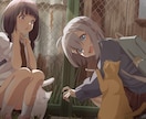 かわいい女の子の背景ありのイラストを制作できます 背景ありの1枚絵を制作できます！キャラクターのみも可能です。 イメージ2