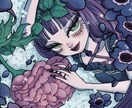 個性的でオシャレな女の子イラスト描きます 【ポップ×ゴス/ガーリー×毒っぽさ】映える一枚をお届け！ イメージ8