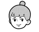 格安！モノクロ顔だけイラスト作成します アイコンにぴったり！短納期でシンプルなイラストを作成します！ イメージ10