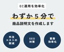 AI×EC運用［商品紹介文］のGPTsを提供します 年商億超えの現場が使うSEOを考慮した文章が作成できます。 イメージ2