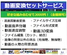 動画変換サービスをセットで提供致します お好きな動画変換を自由に組み合わせできます。 イメージ1