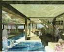 幻想的なパース(内外観)を描きます 建築内外装、プレゼン資料、3Dモデル、 イメージ1