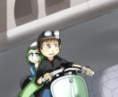 様々な乗り物の一枚絵を描きます 車、バイク、自転車の乗り物一枚絵 イメージ2