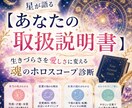 星が語る【あなたの取扱説明書】をお伝えします 生きづらさを愛しさに変える魂のホロスコープ診断 イメージ1
