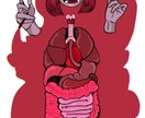 個性派サブカル系イラスト描きます 内蔵露出系女子描いていきます！個性を出したい人オススメです！ イメージ2