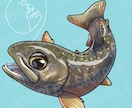 魚のSNSアイコン、ヘッダーイラストお描きします 田舎で釣りばかりしていたから描ける魚のイラストお描きします イメージ6