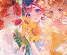 透明感のある可愛いイラスト描きます SNSアイコンや一枚絵など柔らかく丁寧に制作します！ イメージ1
