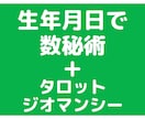 数秘術・タロット・ジオマンシーでしっかりみます ご自身や現状をしっかり知りたい方へ イメージ1