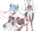 可愛い・綺麗な女の子のキャラクターデザイン承ります 3面図、コテシ等にも対応しております！ イメージ4