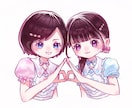 明るくかわいいキラふわ似顔絵(上半身)描きます 思い出やプレゼント用にも！最強にかわいくてウケ良し♡ イメージ2