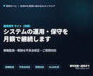 システムの運用保守(ライト・月額)を承ります 稼働監視・軽微な不具合修正・質問対応を月額で継続します イメージ1