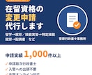 在留資格の変更申請、書類作成から申請まで代行します 実績1,000件以上の行政書士が対応します イメージ1