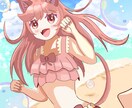 可愛くて癒される女の子を描きます ケモミミ、目がキラキラした女の子得意です イメージ1