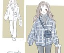 お洒落かわいい♪ファッションイラスト描きます ファッション系SNSやブログ/雑誌の挿絵、カットイラストに イメージ3