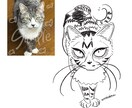 ペット似顔絵\ \ネコ様/ /の似顔絵描きます 誰とも被らない‼︎少しダークで可愛い絵柄‼︎カラーもあり‼︎ イメージ3