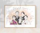 結婚式に♡似顔絵ウェルカムボード制作します 背景・文字入れもご希望・雰囲気に合わせてデザインします♪ イメージ5