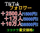 TikTokのフォロワー2500人増やします TikTokアルゴリズム更新につき、長期メンテナンス中 イメージ1