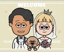 ポップでお洒落なウェルカムボード、席次表作ります 可愛い似顔絵で個性的なウエディング作りのお手伝いをします♪ イメージ3
