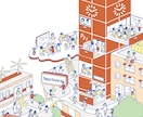 ポップであたたかいアイソメ・アクソメ図を制作します 商用OK！広告・Webに使える、わかりやすさ重視のイラスト イメージ4