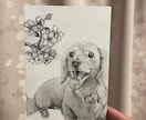 鉛筆画であなたのペットをリアルに描きます 大切なペットの思い出の瞬間をポストカードにしませんか？ イメージ4