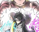 アイコンや動画やサムネに！格好いい一枚絵描きます 光と影のメリハリ！炎を纏うような迫力の一枚絵を描きます！ イメージ5