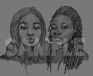 鉛筆画をデジタルで加工した似顔絵描きます SNSのアイコンやプレゼントに！ イメージ1