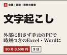 録音を外部に出さず文字起こしします 手元のPCで起こし、時刻つきのExcel・Wordで納品 イメージ1