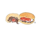 ワンちゃんと飼い主様の好きな食べ物を描きます 犬好き管理栄養士が描く食べ物と犬 イメージ5