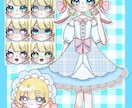 白うさぎ×ロリータ 立ち絵販売します きらきらキュートな立ち絵とミニキャラ イメージ1