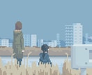 空気感のある背景のドット絵を描きます 風景とキャラを描いたドット絵　ゲームやMV、挿画や表紙などに イメージ3