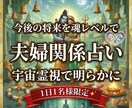 初回限定＊夫婦の相性鑑定 霊視で今後の行方を視ます このまま続けていいのか？身体や前世、性格など魂レベルで鑑定 イメージ1