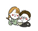 あなたがモデルの ペアイラスト をお描きします シンプルだけどキュートでほっこりなイラストが得意ですഒ˖° イメージ9
