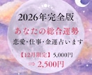 2026年完全版総合運勢 恋愛･仕事･金運を観ます 転機が分かる人生の流れを徹底リーディング月別運気カレンダー付 イメージ1