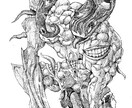 クリーチャー・モンスターイラストのデザインできます ダークファンタジー、クトゥルフ神話TRPGに登場する化物 イメージ2