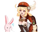 1枚絵、立ち絵、サムネイラストを描きます 可愛い系の絵柄で女の子を描くのが得意です!! イメージ1