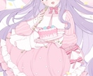 キュートな絵柄のイラストを制作いたします 甘めでふんわりした絵柄であなたのキャラを描かせて下さい♪ イメージ7