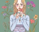 商用OK.ガーリーなカラーイラスト描きます アナログチックなレトロでオシャレなカラーイラストです。 イメージ5