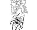 生き物×花などのデザインを描きます ヘビ×バラ、蝶々×骨などの唯一無二のデザインです イメージ1
