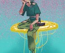 アートっぽ背景の一枚絵ます 元美大生がオリキャラをアート空間に描きます！ イメージ4