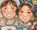 プレゼントに大好評、誕生日・記念日の似顔絵承ります 記念日に贈る水彩 手描き似顔絵還暦米寿古希結婚式誕生日 イメージ5