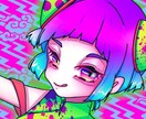 SNSアイコン！ネオンカラー風イラスト描きます アイコンサイズ正方形のイラストを描きます！ イメージ2
