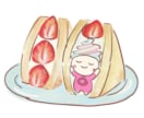 ほっこりスイーツ×ゆるキャラのイラストお描きします 見る人の心がふっとやわらぐような世界観を大切にしています。 イメージ5