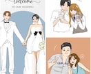 手描きでおしゃれ可愛い似顔絵イラストを描きます 【カップル／家族／結婚式】先着 5名様モニター価格中！ イメージ1