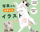 うちの子を「パステル水彩」で描きます 犬・猫・うさぎ｜お名前入り・印刷用データでお届け イメージ1